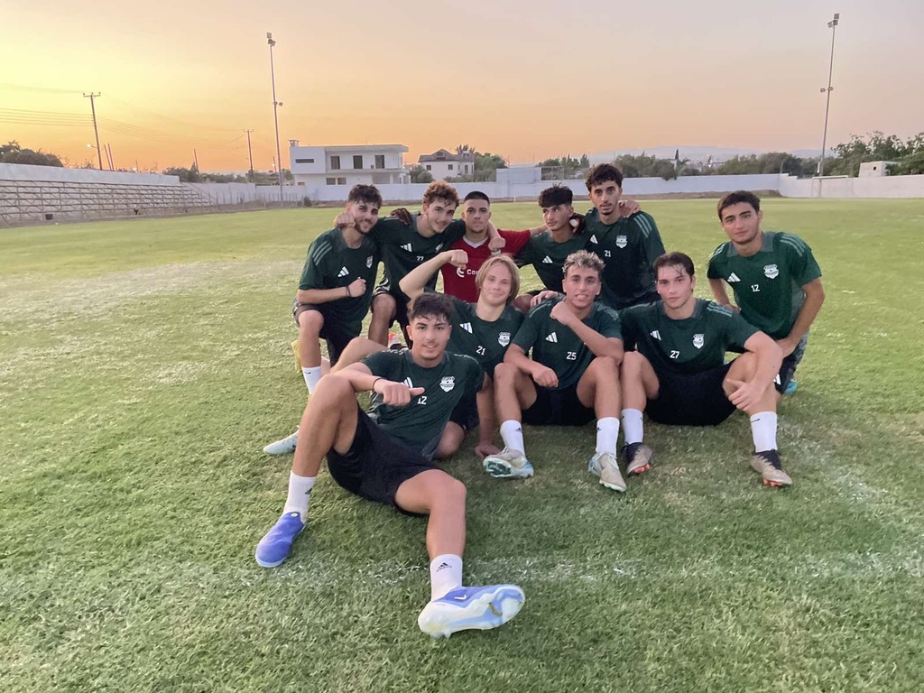 Football team at sunset